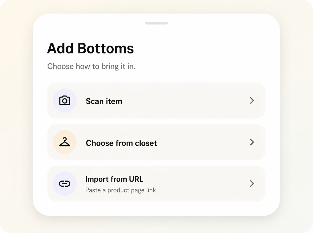 Add garment options screen preview